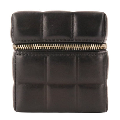 Chanel Wristlet Cube CC Logo Choco Bar Leather Pouch Black — view 5