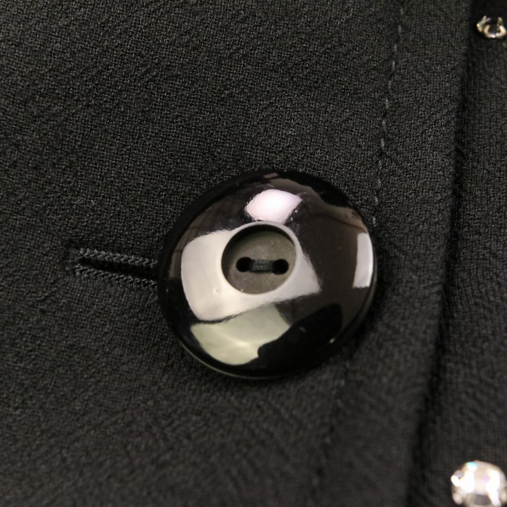 Miu Miu Rhinestone Decoration Double Breasted Coat Black — view 6