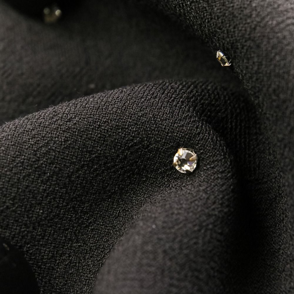 Miu Miu Rhinestone Decoration Double Breasted Coat Black — view 8