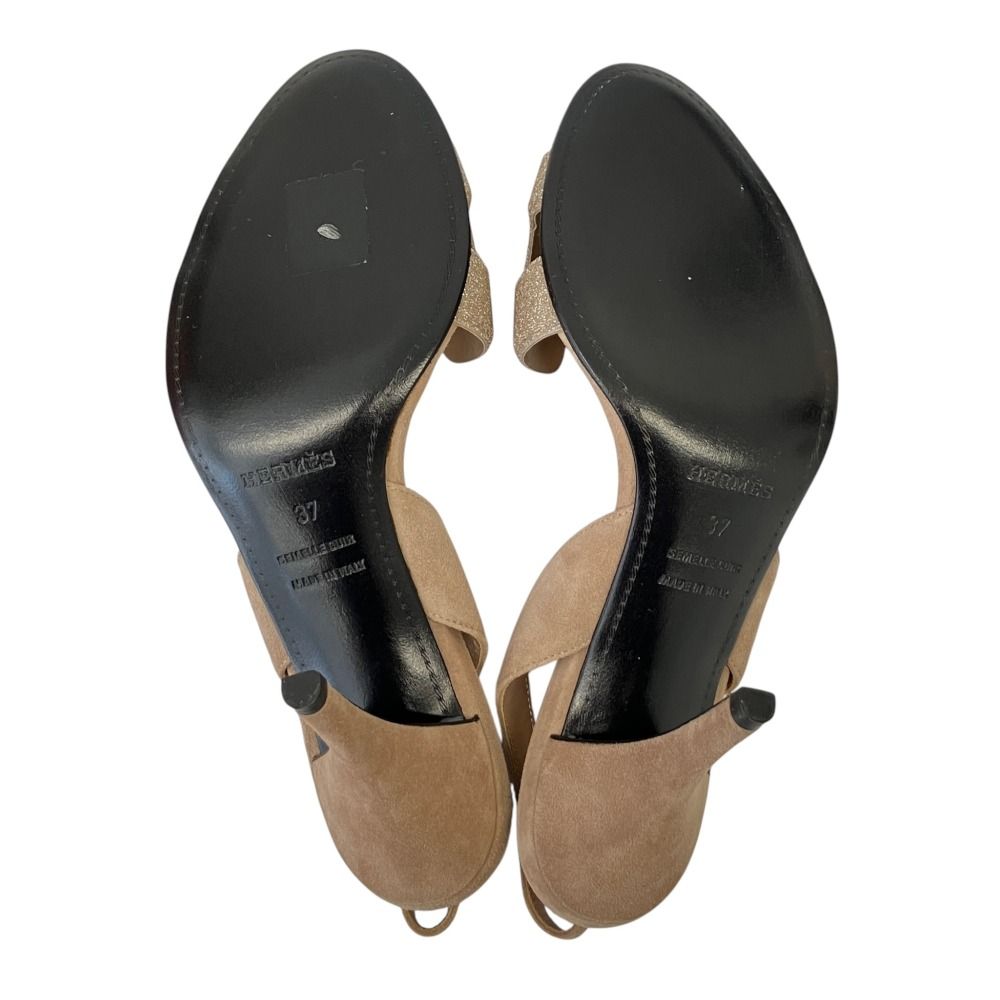 Hermes Night Slingback Sandals Greige — view 5
