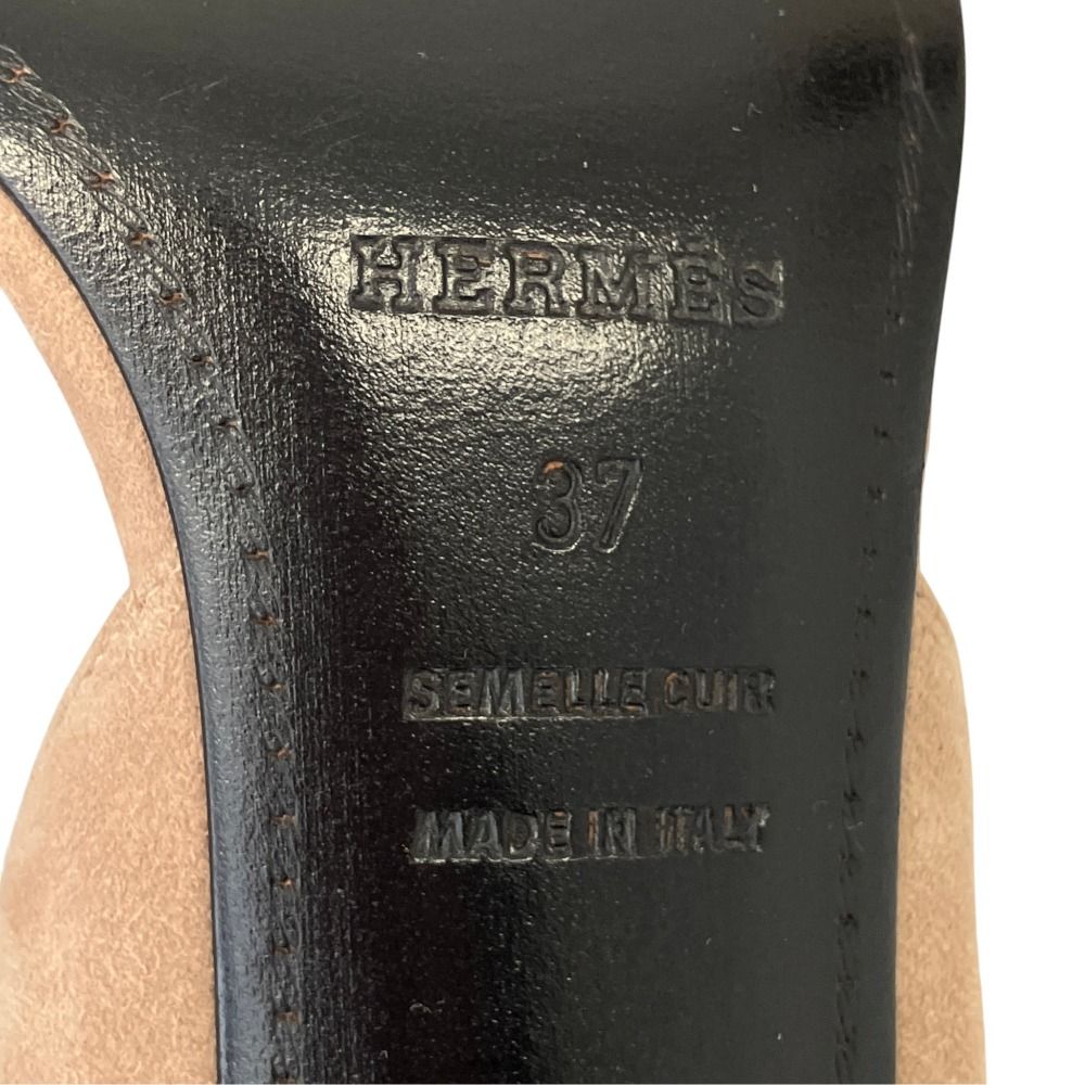 Hermes Night Slingback Sandals Greige — view 6