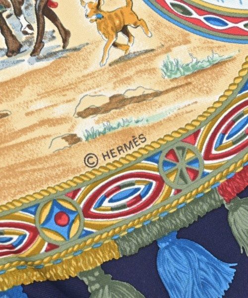 Hermes Bandana Scarf Navy — view 4