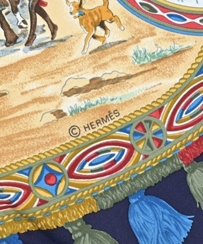 Hermes Bandana Scarf Navy — view 4