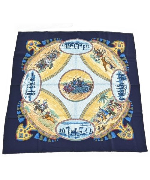 Hermes Bandana Scarf Navy