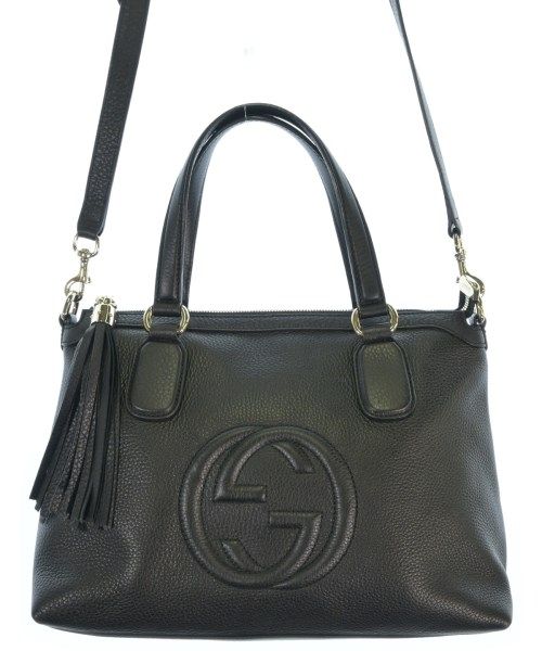 Gucci Interlocking G 2-Way Tote Handbag Black