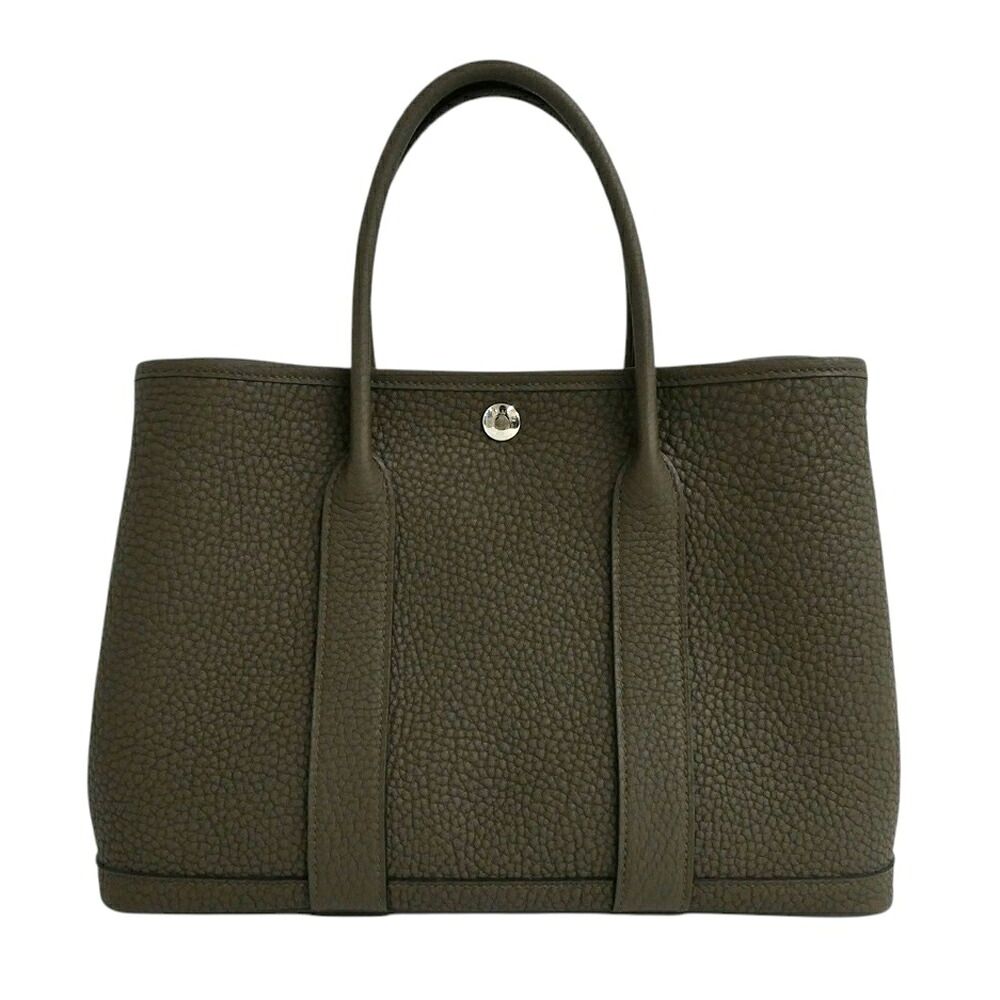 Hermes Garden Party 30 TPM Vert Loden Silver Negonda Tote