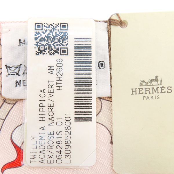 Hermes Scarf Twilly Silk Rose Narkle Vert Amande Multicolor Academia — view 3