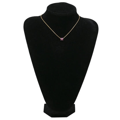 Hermes Necklace Pop H Mini Pendant Lacquer Anemone Gold Purple H Motif — view 7
