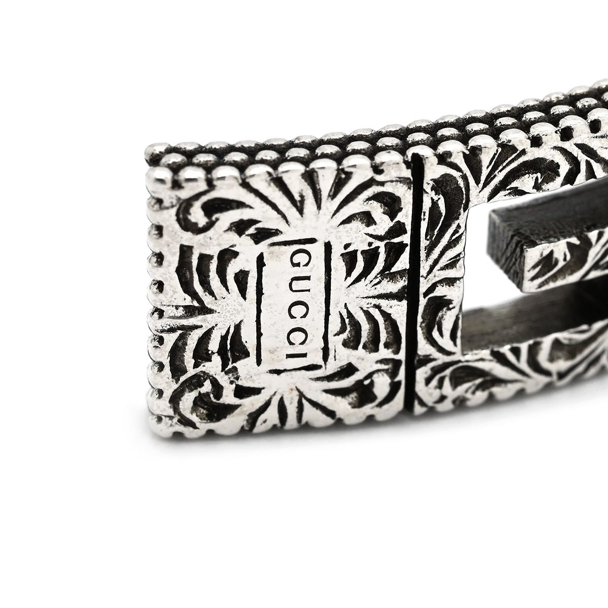 Gucci Bracelet Square G Arabesque 925 Sterling Silver Open Bangle Cutout — view 7