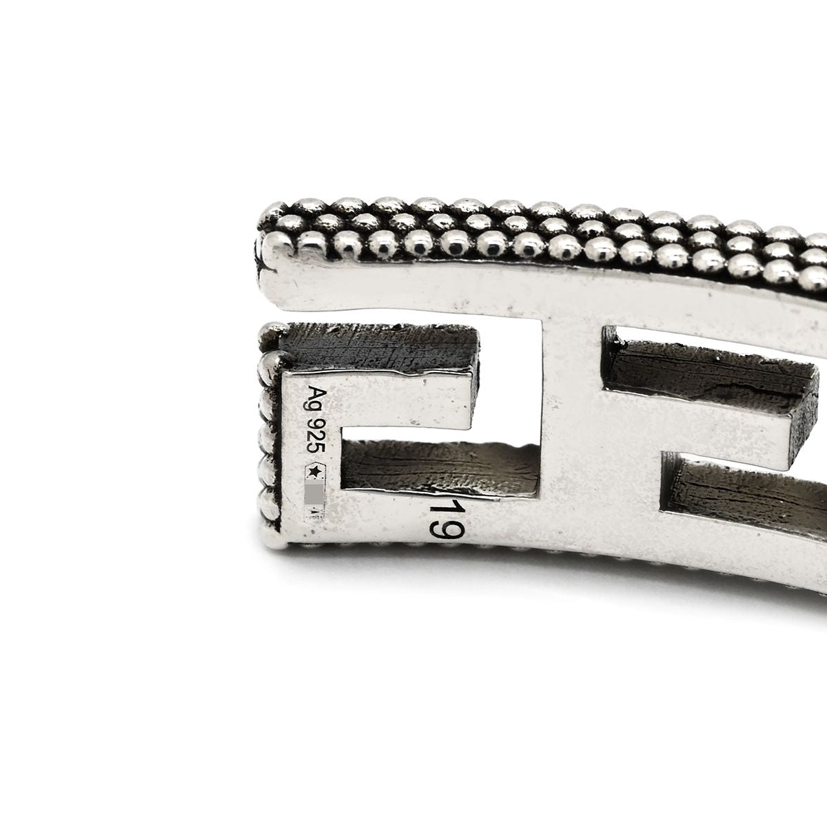 Gucci Bracelet Square G Arabesque 925 Sterling Silver Open Bangle Cutout — view 5