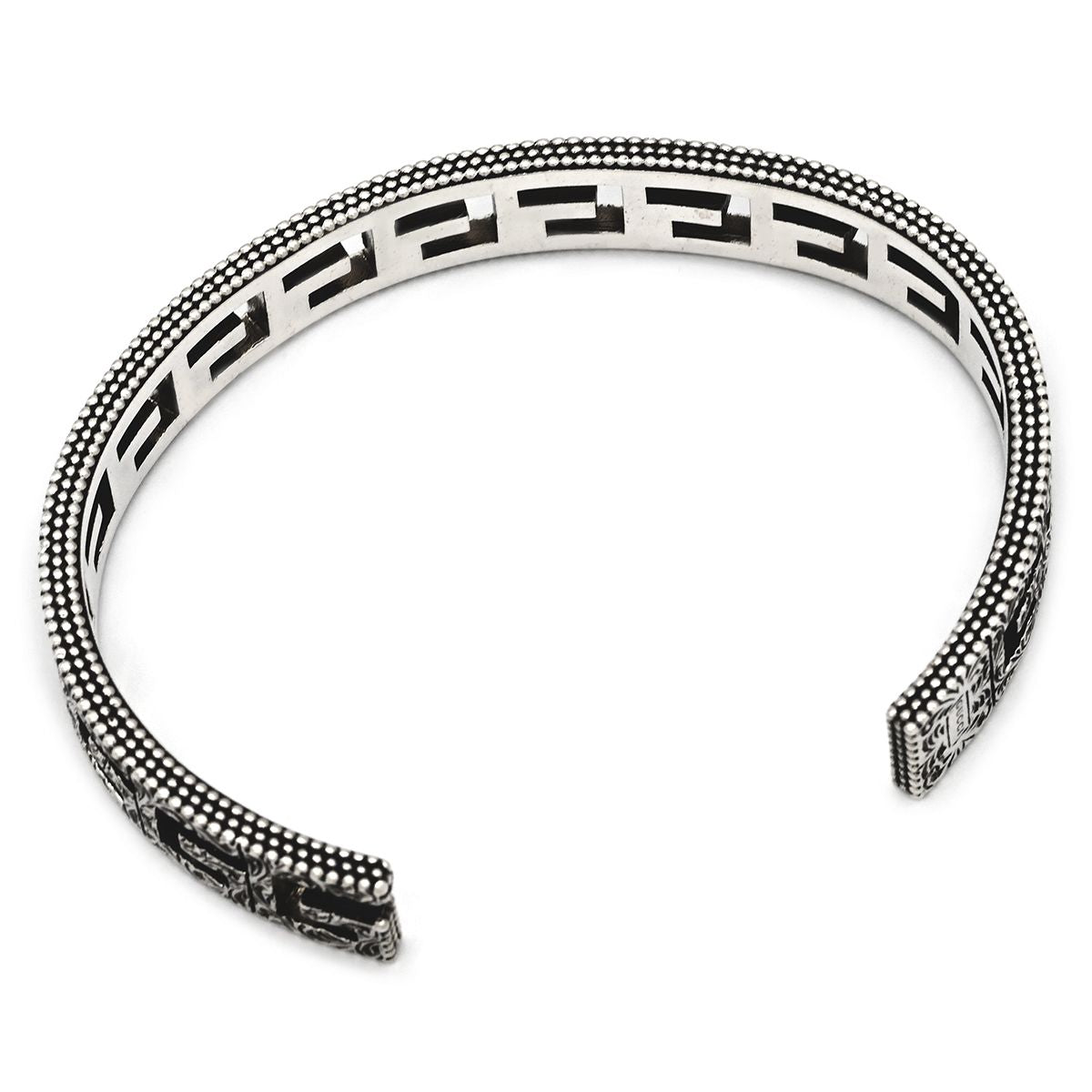 Gucci Bracelet Square G Arabesque 925 Sterling Silver Open Bangle Cutout — view 2