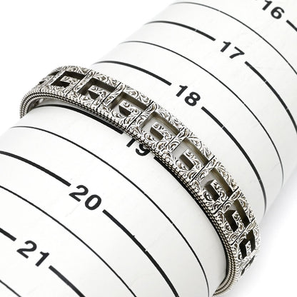 Gucci Bracelet Square G Arabesque 925 Sterling Silver Open Bangle Cutout — view 8