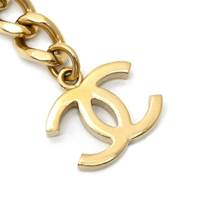 Chanel Necklace CC Logo Square Plate Rhinestone Gold CC Mark Choker Champagne — view 6