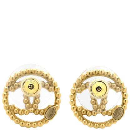 Chanel Earrings CC Logo Circle Gold Plated CC Mark Round — view 2