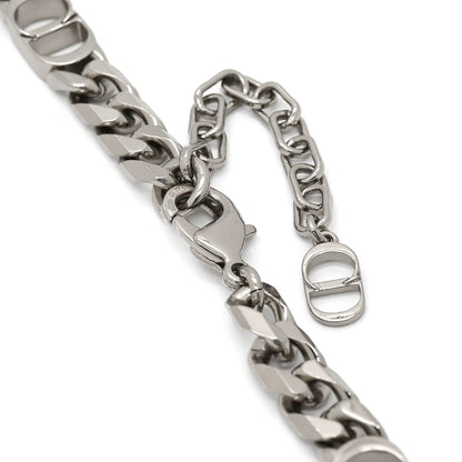 Dior Necklace CD Icon Chain Link Brass Silver CD Logo — view 5