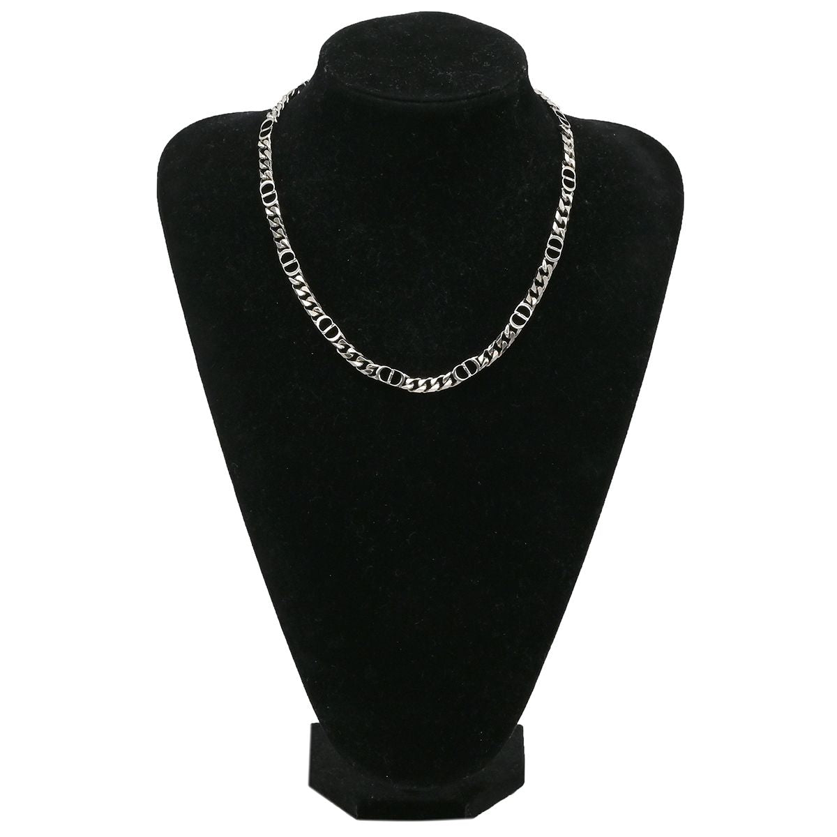 Dior Necklace CD Icon Chain Link Brass Silver CD Logo — view 6