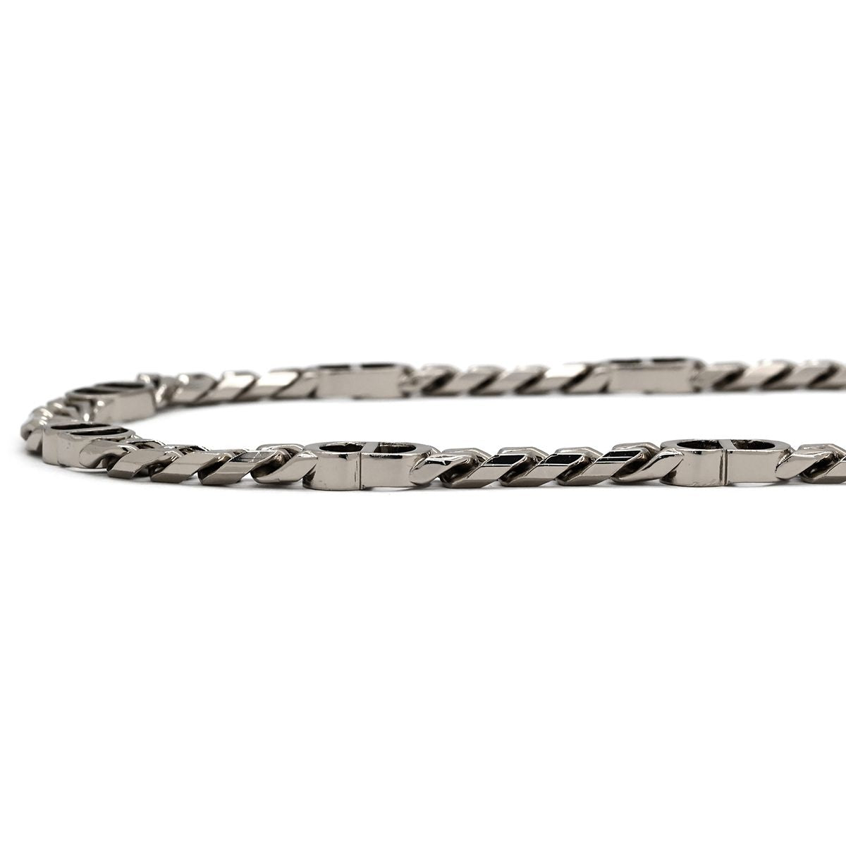 Dior Necklace CD Icon Chain Link Brass Silver CD Logo — view 2