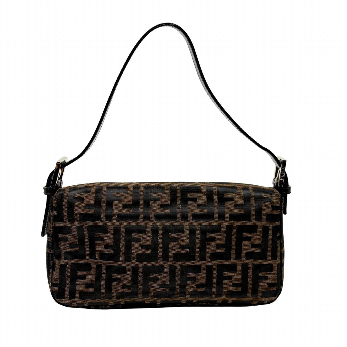 Fendi Zucca Baguette Brown Silver Canvas Leather 2454/26424/008 Handbag — view 3