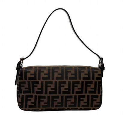 Fendi Zucca Baguette Brown Silver Canvas Leather 2454/26424/008 Handbag — view 3