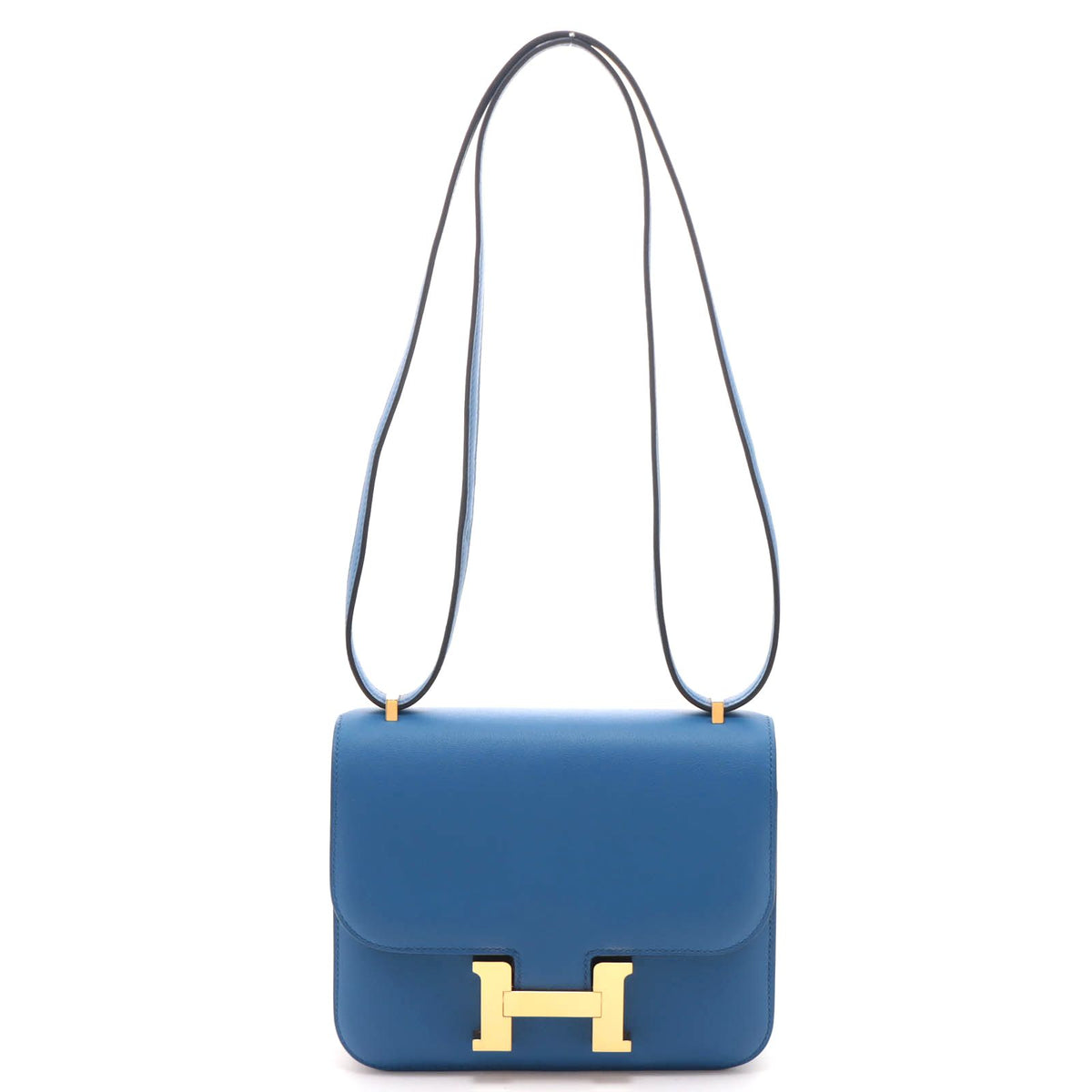 Hermes Constance 18 Miroir Blue France Shoulder Bag Veau Swift
