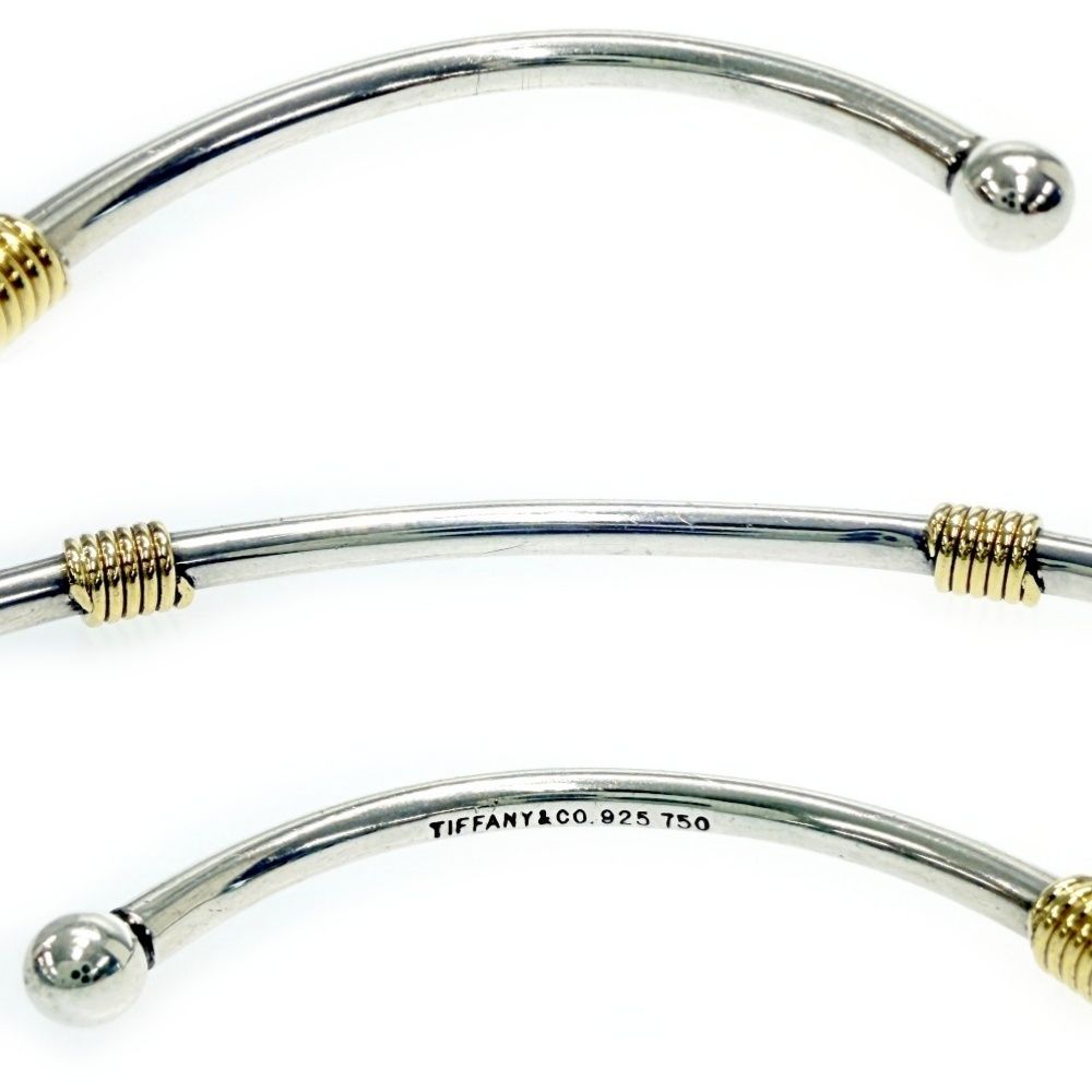 Tiffany & Co Silver Gold Band Wire Bangle Bracelet — view 7