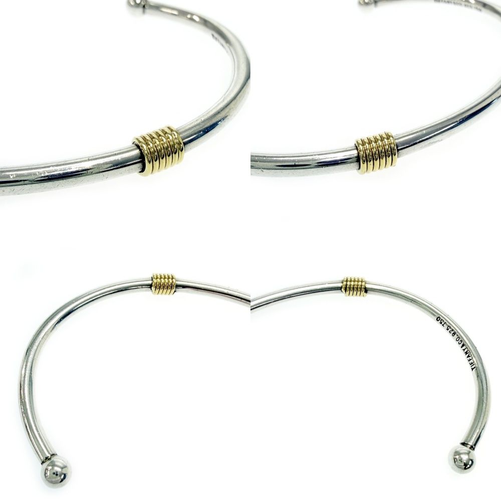 Tiffany & Co Silver Gold Band Wire Bangle Bracelet — view 6