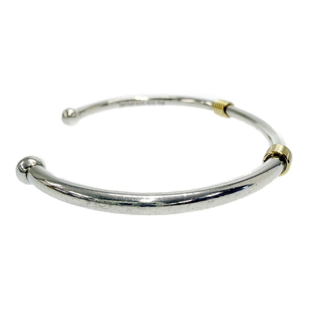 Tiffany & Co Silver Gold Band Wire Bangle Bracelet — view 4