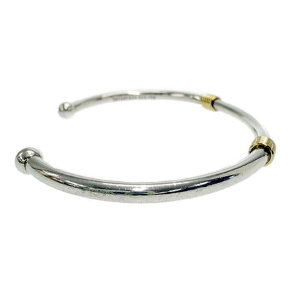 Tiffany & Co Silver Gold Band Wire Bangle Bracelet — view 4
