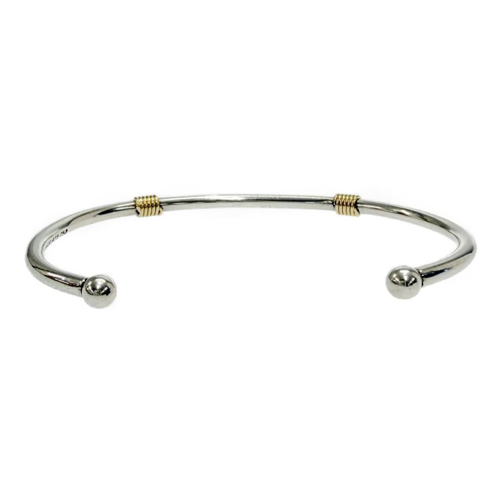 Tiffany & Co Silver Gold Band Wire Bangle Bracelet — view 3