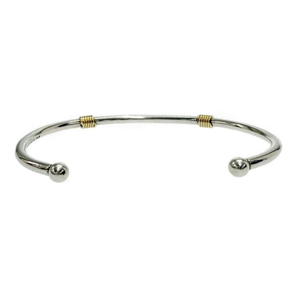 Tiffany & Co Silver Gold Band Wire Bangle Bracelet — view 3