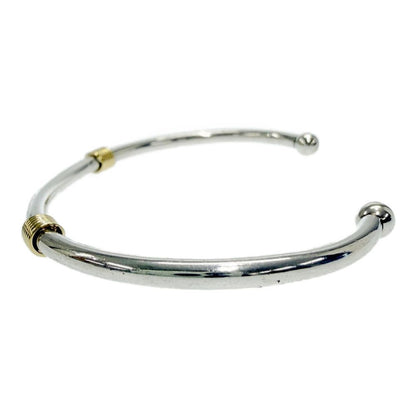 Tiffany & Co Silver Gold Band Wire Bangle Bracelet — view 2