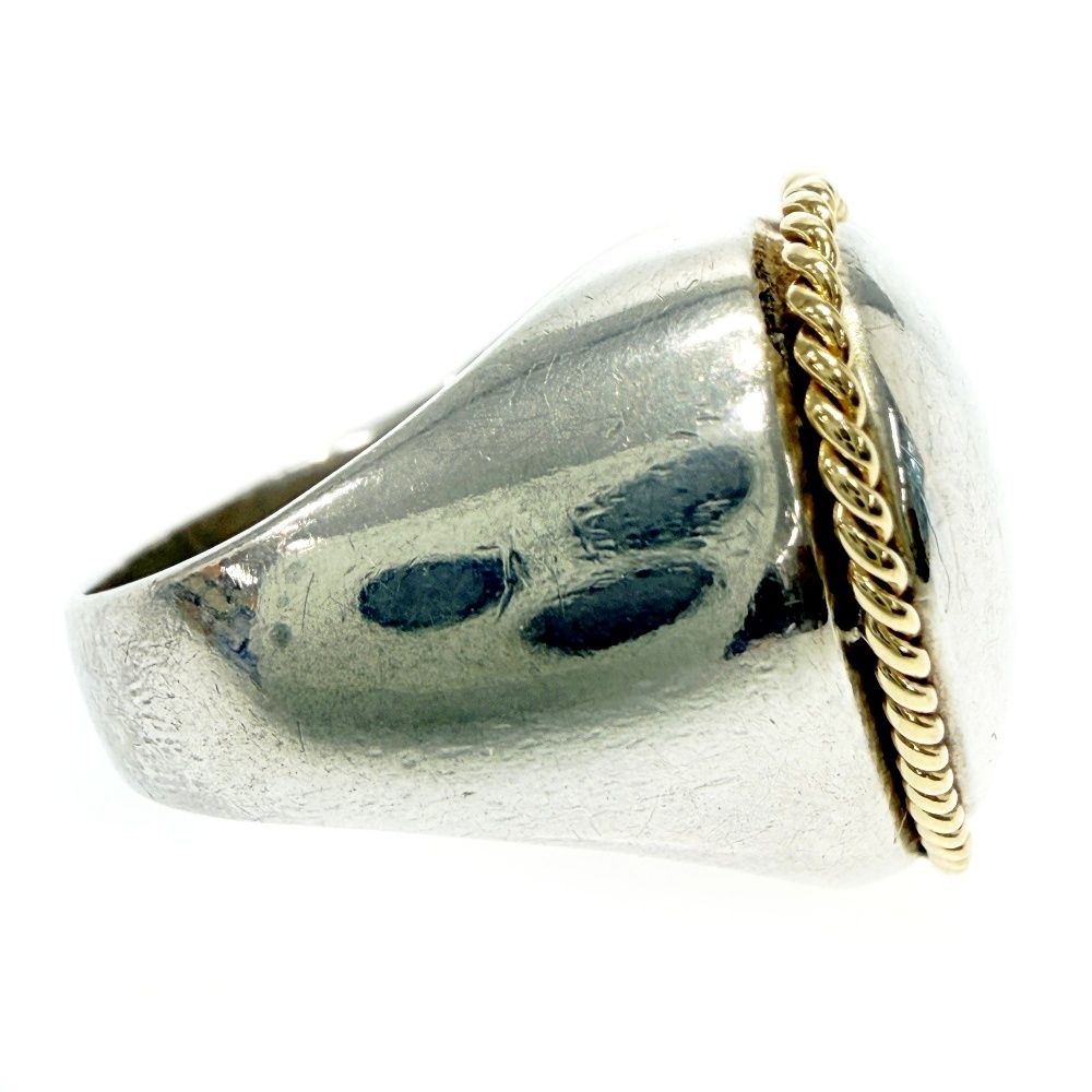 Tiffany & Co Silver Gold Full Heart Twisted Rope Ring — view 5