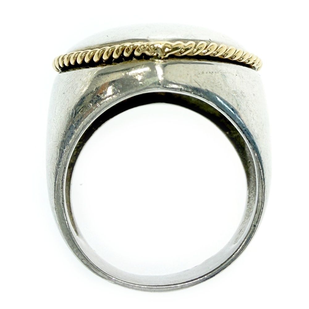 Tiffany & Co Silver Gold Full Heart Twisted Rope Ring — view 8