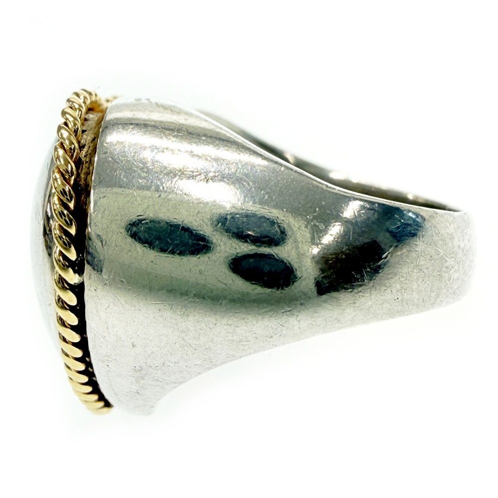 Tiffany & Co Silver Gold Full Heart Twisted Rope Ring — view 4