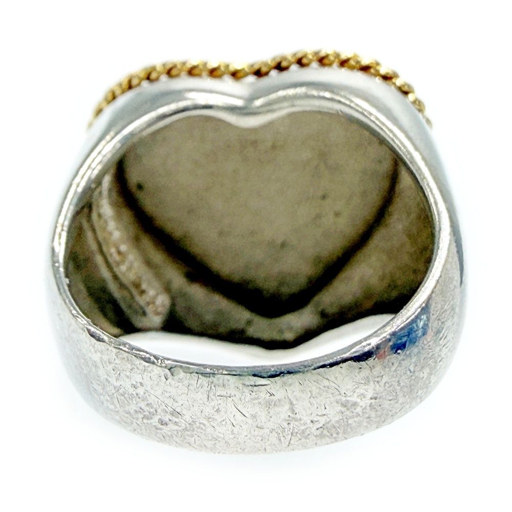 Tiffany & Co Silver Gold Full Heart Twisted Rope Ring — view 6