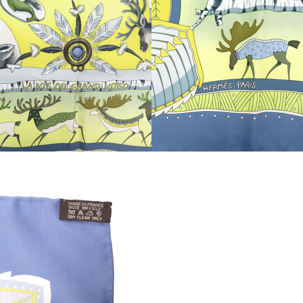 Hermes Carre 90 la Vie du Grand Nord Life in the Arctic Circle Scarf Silk — view 4