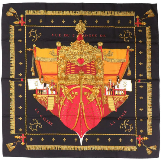 Hermes Carre 90 Queen's Coronation Vue du Carrosse de la Galere la Reale Silk