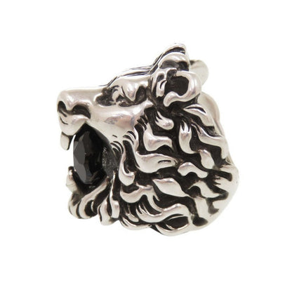 Gucci Lion Head Metal Stone Silver Ring — view 2