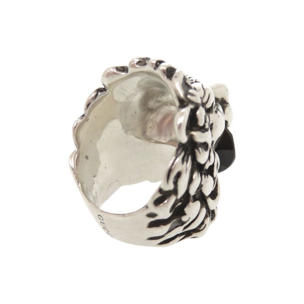 Gucci Lion Head Metal Stone Silver Ring — view 8