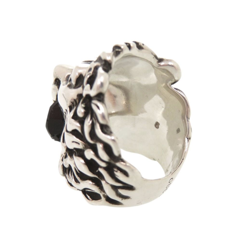 Gucci Lion Head Metal Stone Silver Ring — view 7