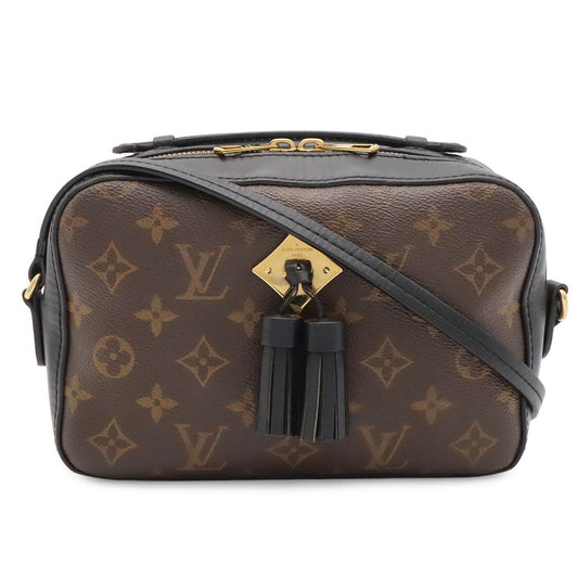 Louis Vuitton Monogram Saintonge Shoulder Bag Pochette 2-Way Tassel Noir Black