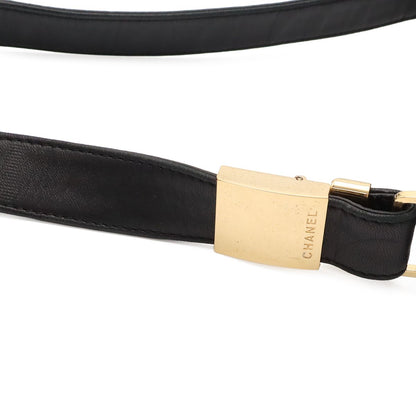 Chanel Choco Bar CC Logo Shoulder Bag Leather Black — view 4
