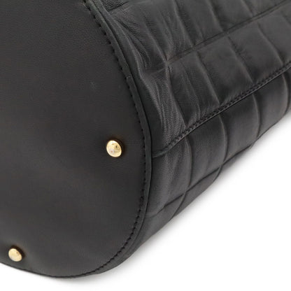 Chanel Choco Bar CC Logo Shoulder Bag Leather Black — view 3