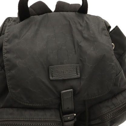 Gucci GG Nylon Backpack Leather Black Silver — view 4