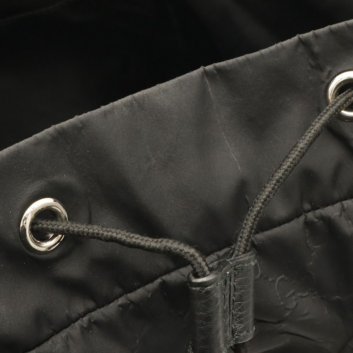 Gucci GG Nylon Backpack Leather Black Silver — view 5