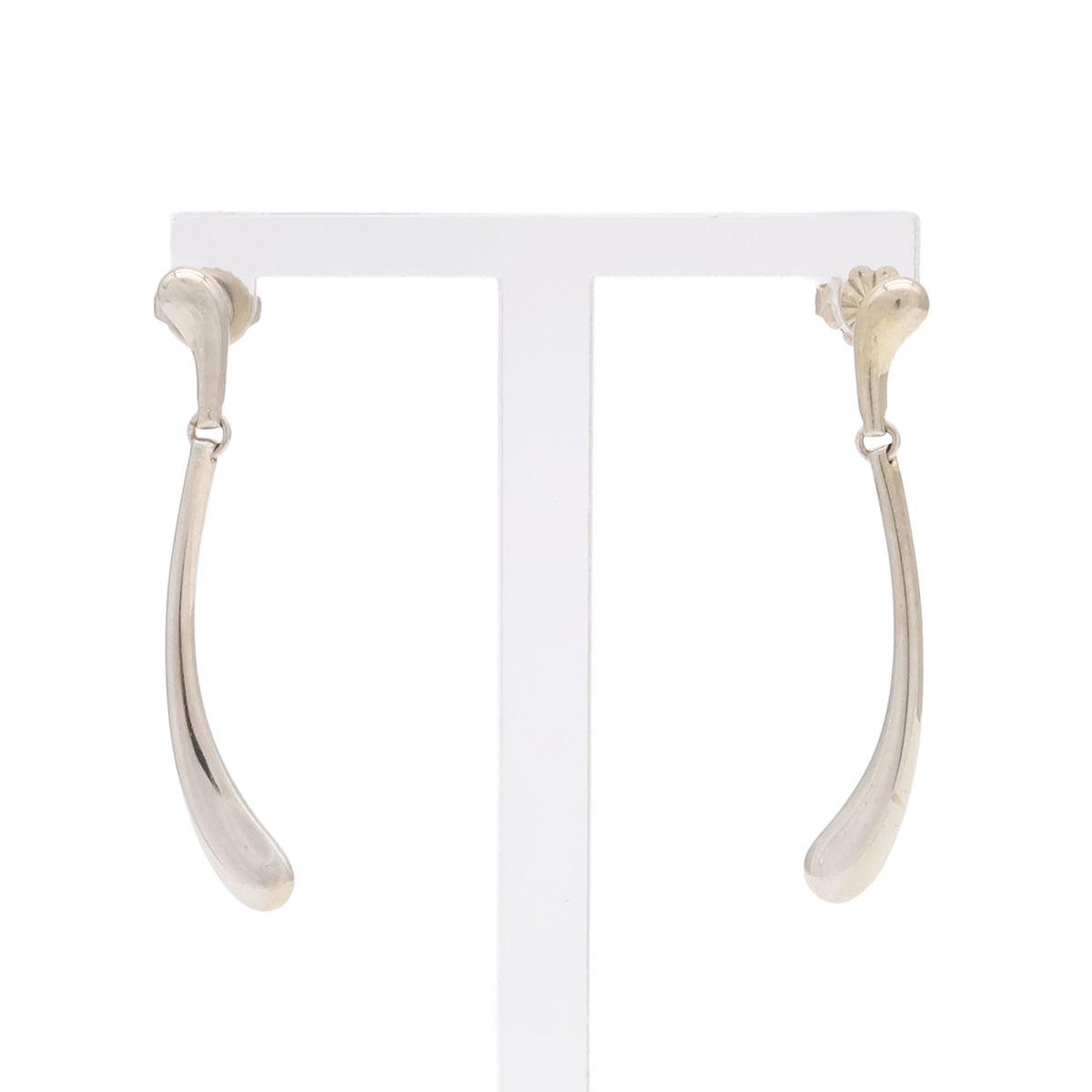 Tiffany & Co Elsa Peretti Elongated Teardrop Earrings Silver