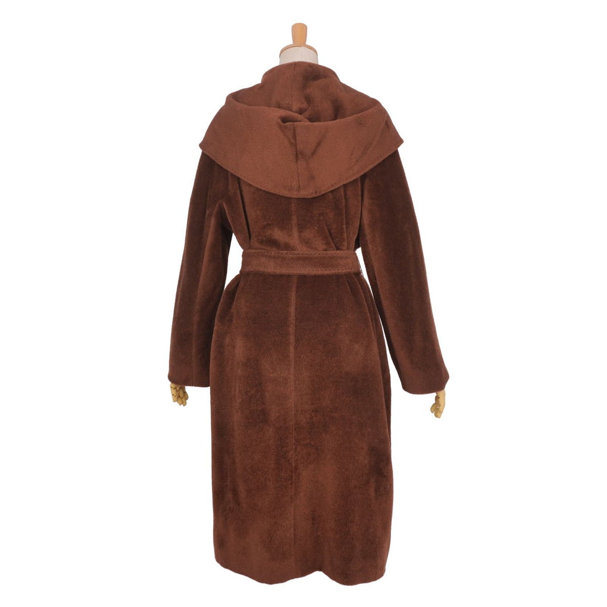 Max Mara Studio Coat Longcoat with Belt Buttonless Outer Alpaca Wool Brown — view 6