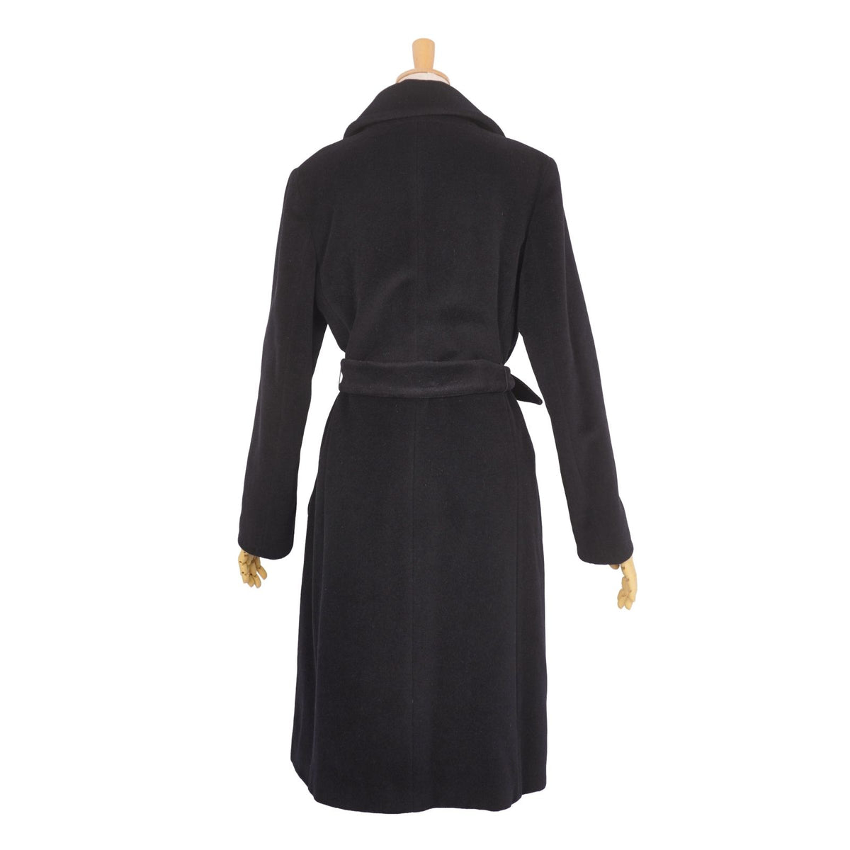 Max Mara Wool Angora Coat Long with Belt Black — view 6