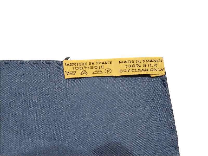 Hermes Scarf Carre 90 Step Art Des Steppes Silk Blue — view 7