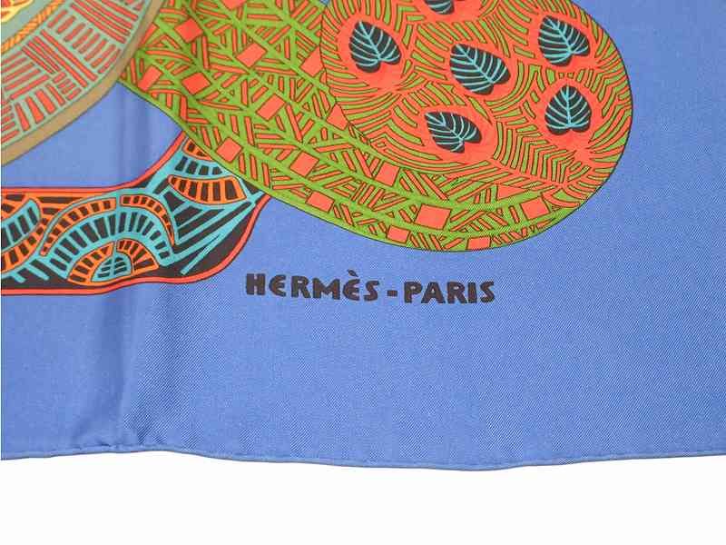 Hermes Scarf Carre 90 Step Art Des Steppes Silk Blue — view 2